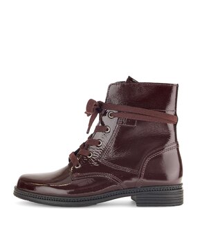 Schnürstiefelette rot