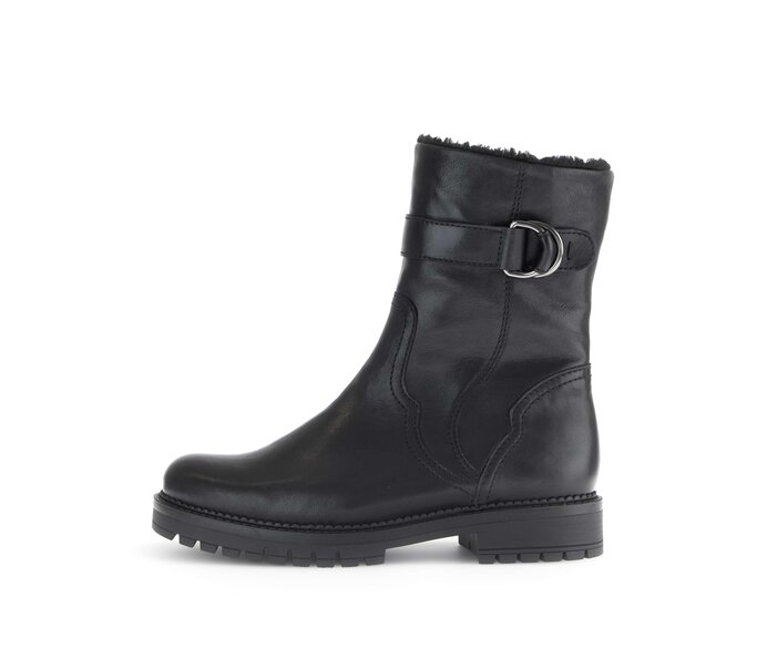 Botte d hiver a la cheville 52.723.57 Cuir lisse noir