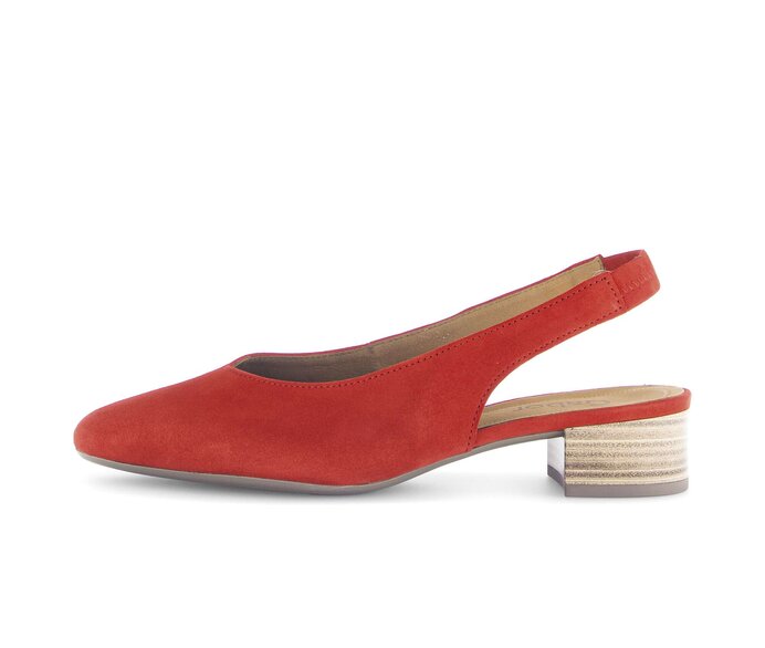 Escarpin a talon ouvert 61.520.15 Daim rouge Gabor