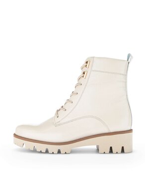 Stivaletto stringato crema