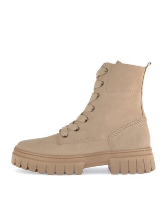 Schnürstiefelette beige