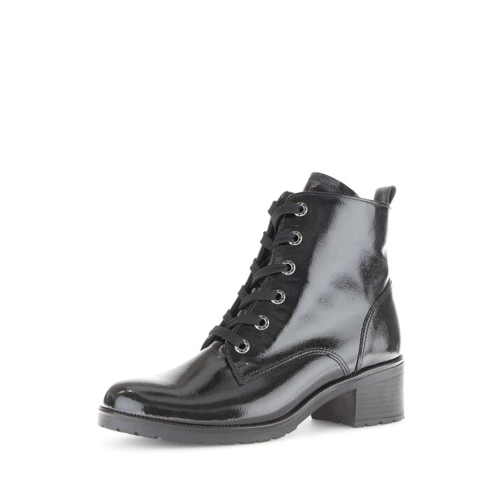 Enkellaarsjes met veter zwart #2