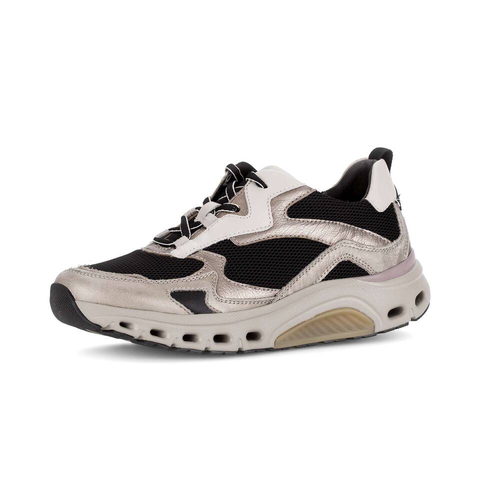 rollingsoft Damen Sneaker low; Materialmix Leder/Lederimitat in multicolour; flacher Absatz mit Gummi/EVA-Sohle