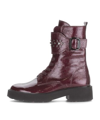 Schnürstiefelette rot