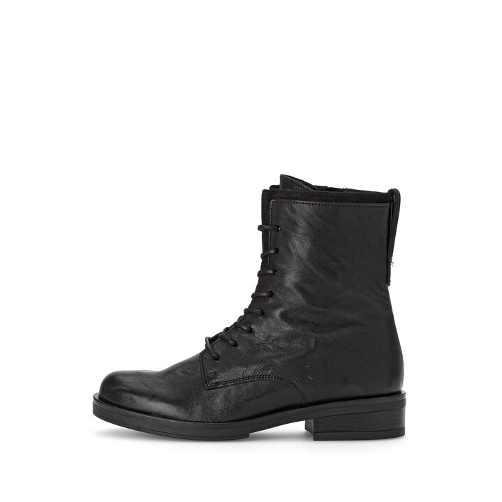 Enkellaarsjes met veter zwart #0