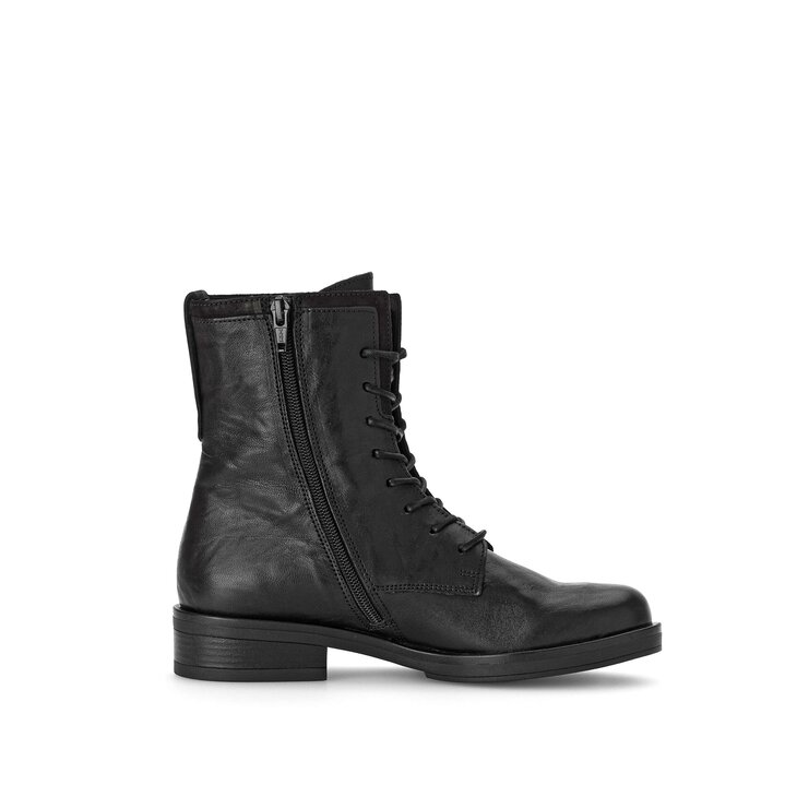 Enkellaarsjes met veter zwart #1