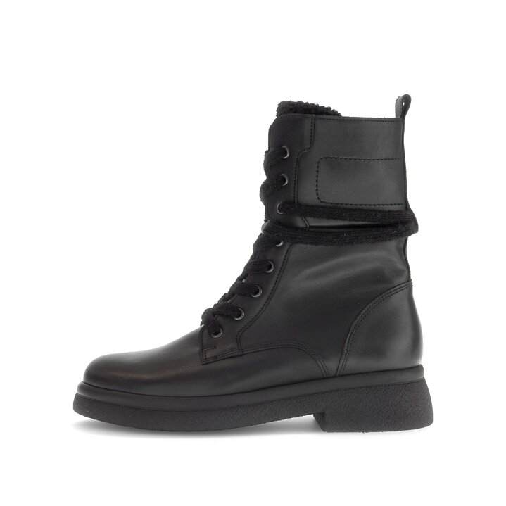 Enkellaarsjes met veter zwart #0