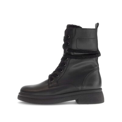 Enkellaarsjes met veter zwart