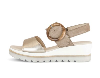 Sandalo con plateau beige