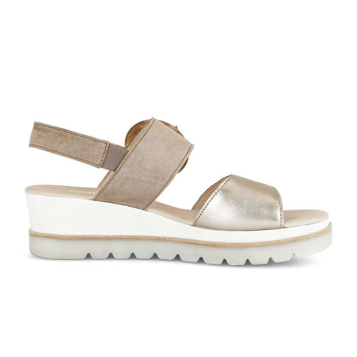 Sandalo con plateau beige #1