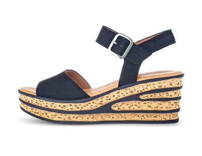 Sandalo con zeppa blu