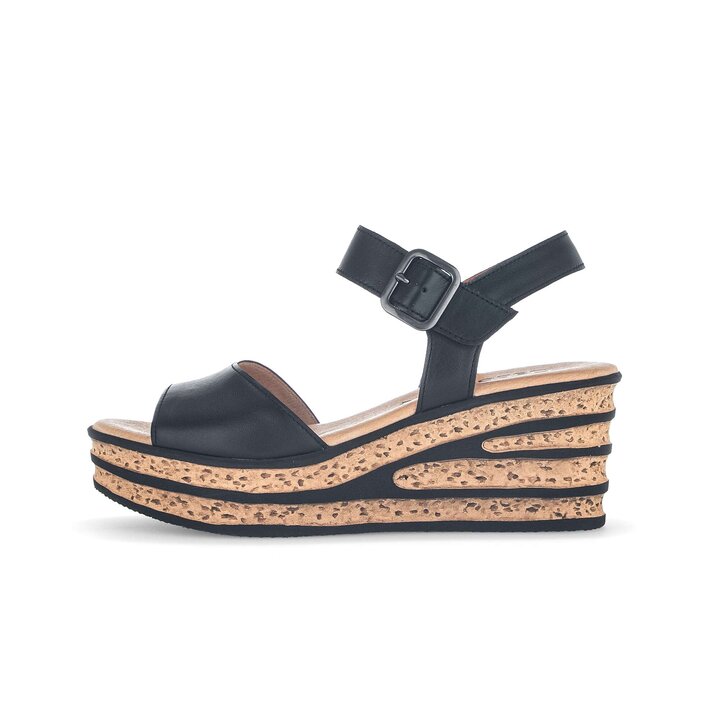 Keilsandalette schwarz #0