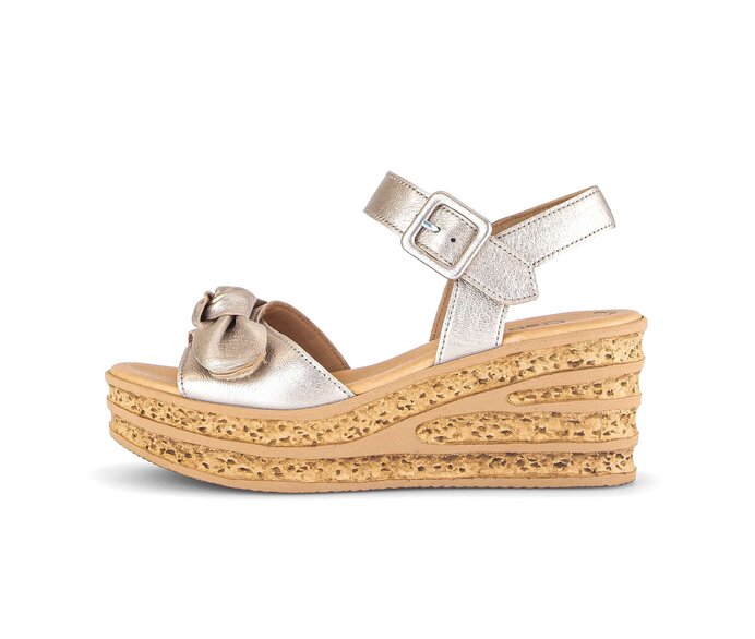 Sandaleno met sleehak goud #0