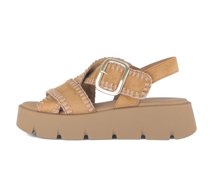 Sandale met plateauzool bruin #0