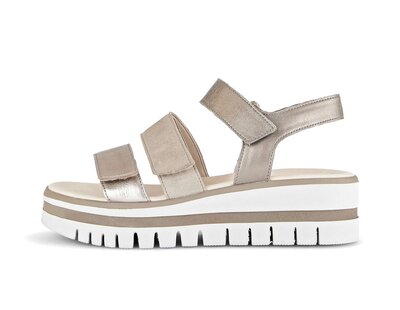 Sandalo con plateau beige