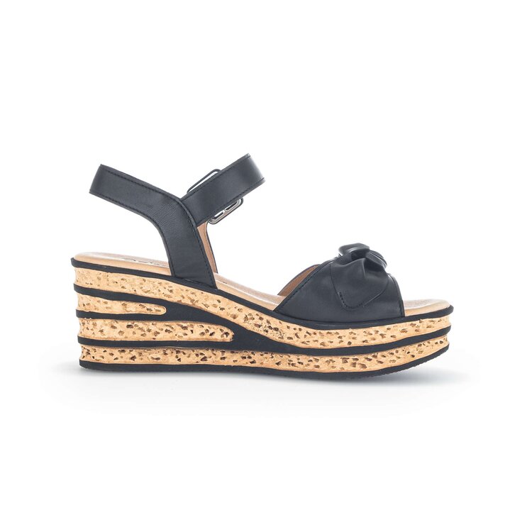 Sandales compensées noir #1