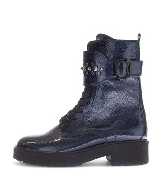 Schnürstiefelette blau