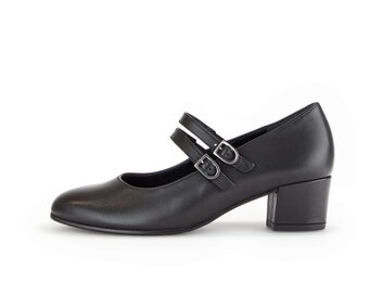 Pumps med ankelrem svart