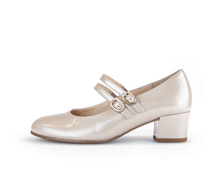 Pumps med ankelrem beige #0
