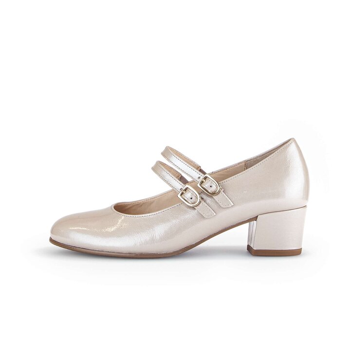 Pumps med ankelrem beige #0