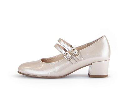 Décolleté con cinturino beige