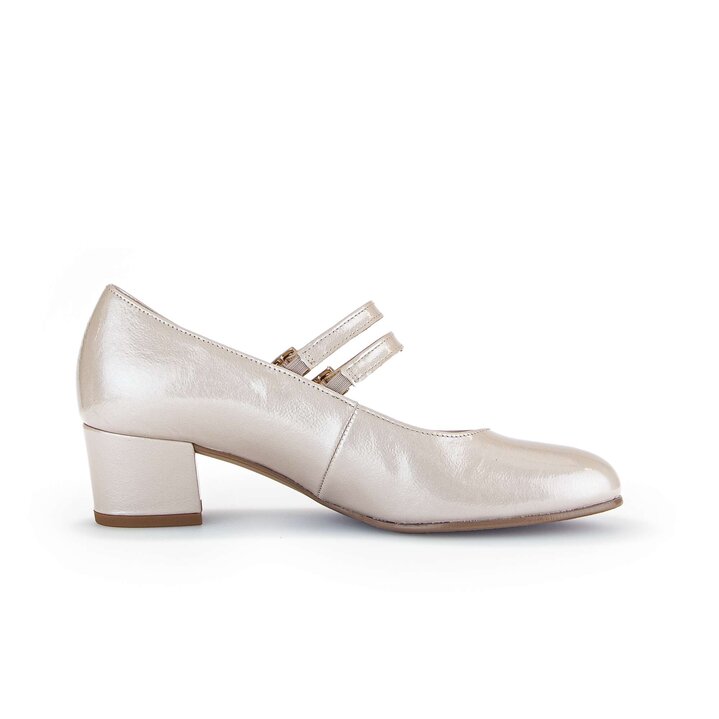 Pumps med ankelrem beige #1