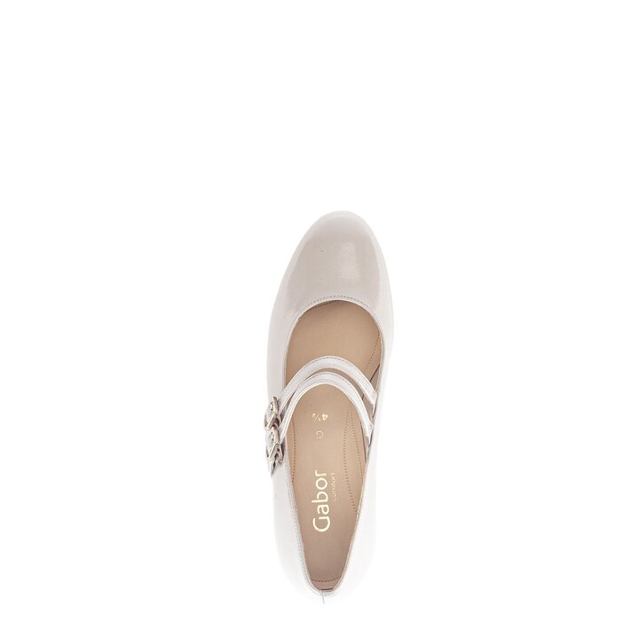 Pumps med ankelrem beige #5