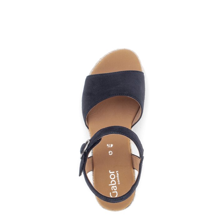 Sandalo con zeppa blu #5