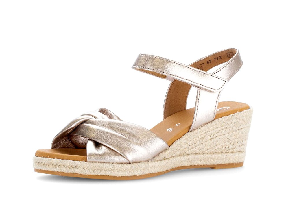 Sandales à Talon Compensé GABOR - Taille 7 US - Doré/Bronze Métallisé - Occasion
