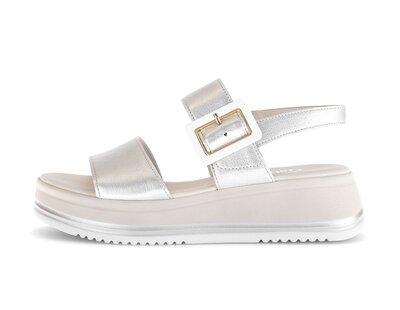 Sandalo con plateau argento