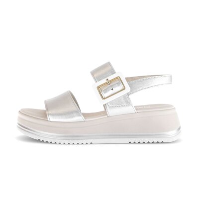 Sandalo con plateau argento