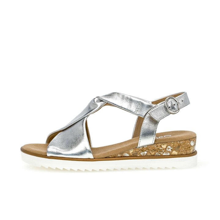 Keilsandalette silber #0