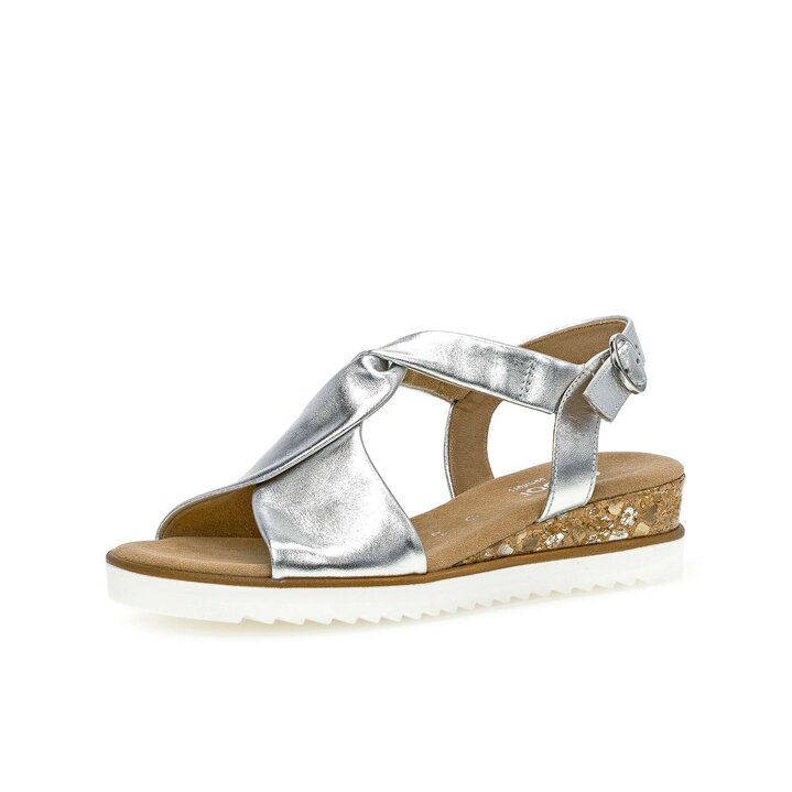 Keilsandalette silber #2