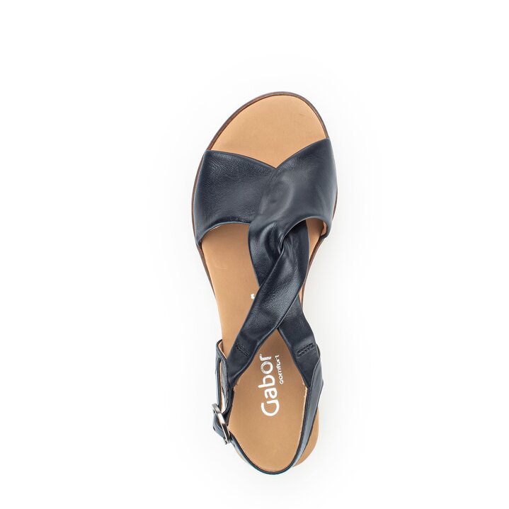 Sandales compensées bleu #5