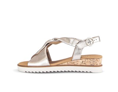 Sandalo con zeppa oro