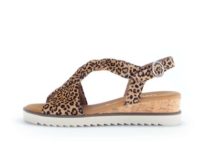 Sandalo con zeppa marrone