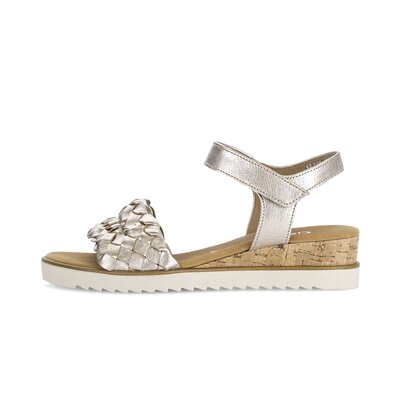 Sandales compensées or