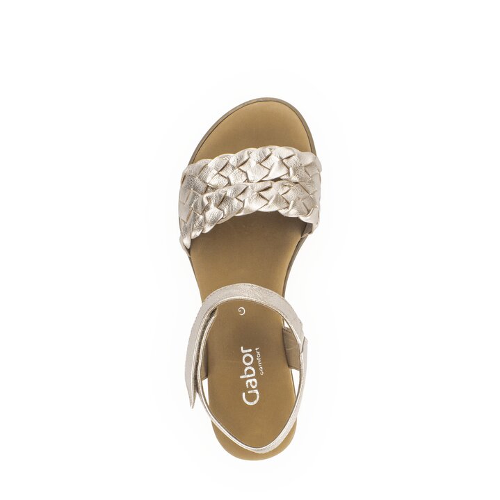 Sandales compensées or #5