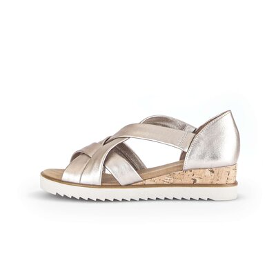 Sandale à plateforme or