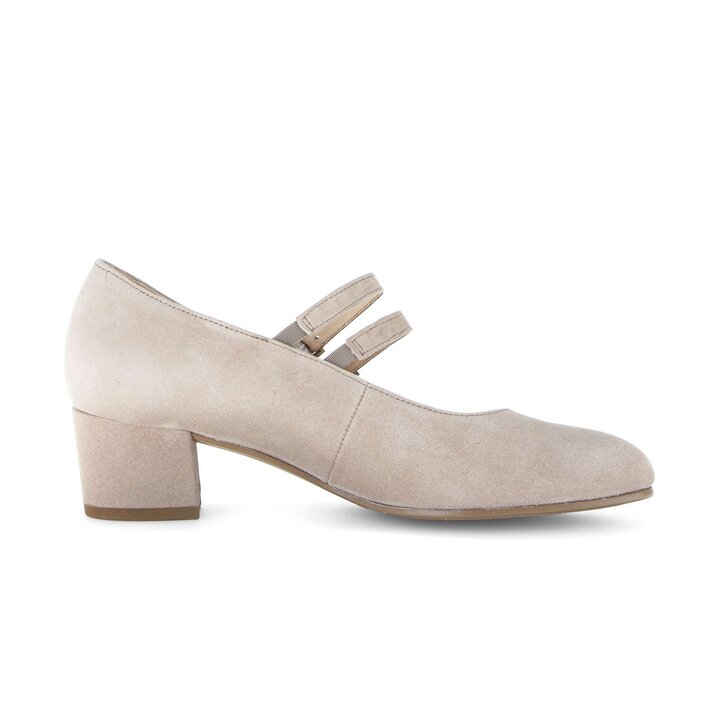 Pumps med ankelrem beige #1