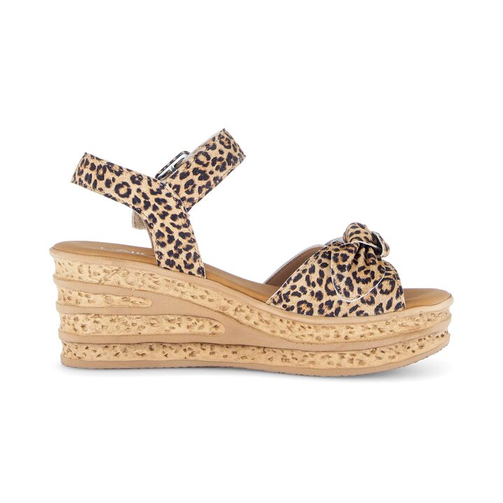 Sandalo con zeppa beige #1