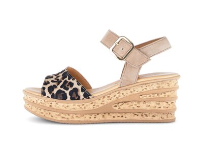 Sandalo con zeppa beige