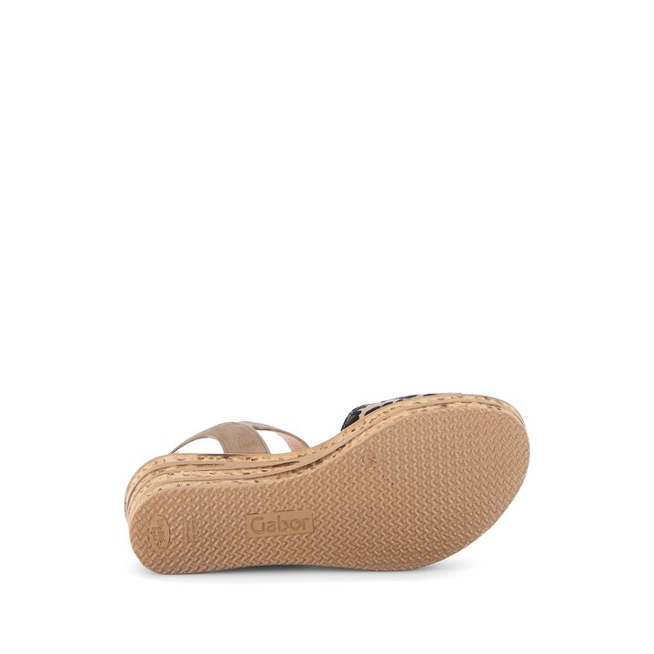 Sandales compensées beige #4