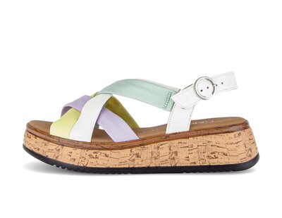 Sandalo con plateau multicolore