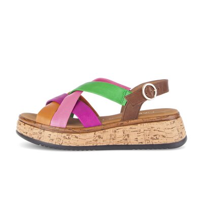 Sandalo con plateau multicolore