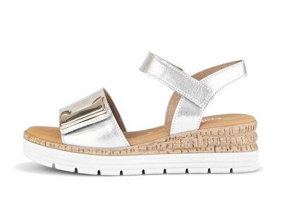 Sandale à plateforme argent