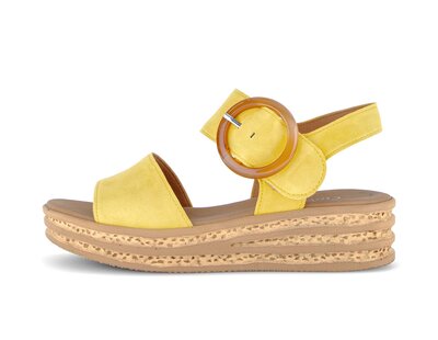 Sandale met plateauzool geel