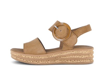 Sandale met plateauzool bruin