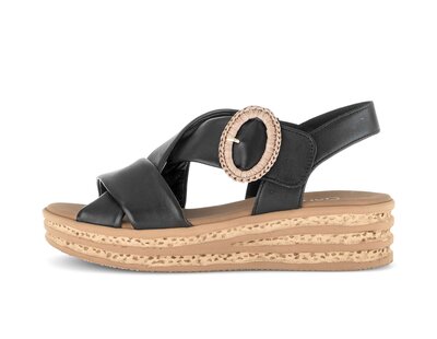 Sandale met plateauzool zwart