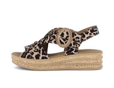 Sandale met plateauzool beige